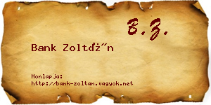 Bank Zoltán névjegykártya